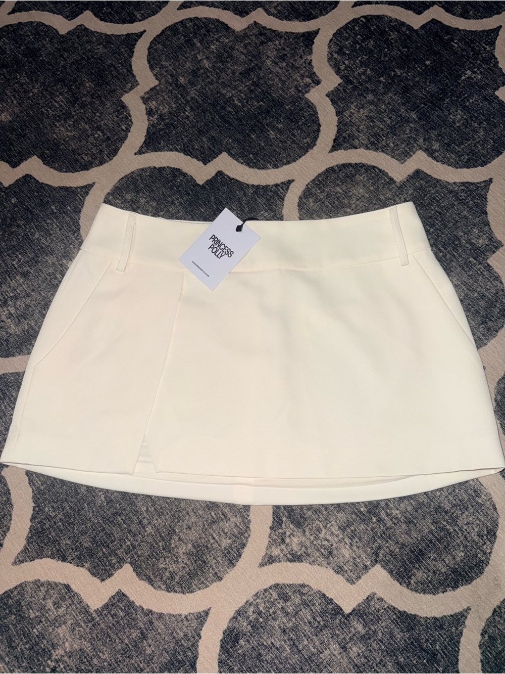 Princess Polly White Mini Skirt with Front Slit